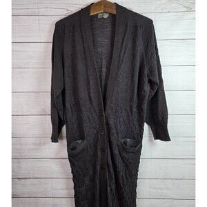 AVIU Brown Baby Alpaca Button Cardigan Sweater Women's Size 42 Made In Italy